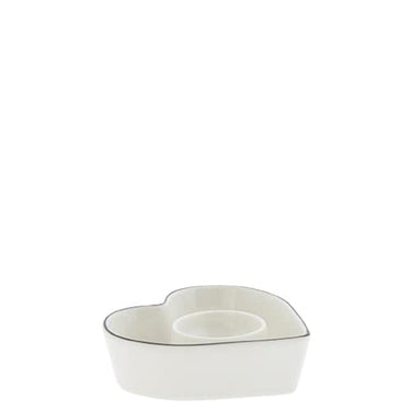 Bastion Collections Eierbecher Heart Shape Herzform Keramik Weiss schwarz handbemalt BC Küche Gedeckter Tisch im Sale